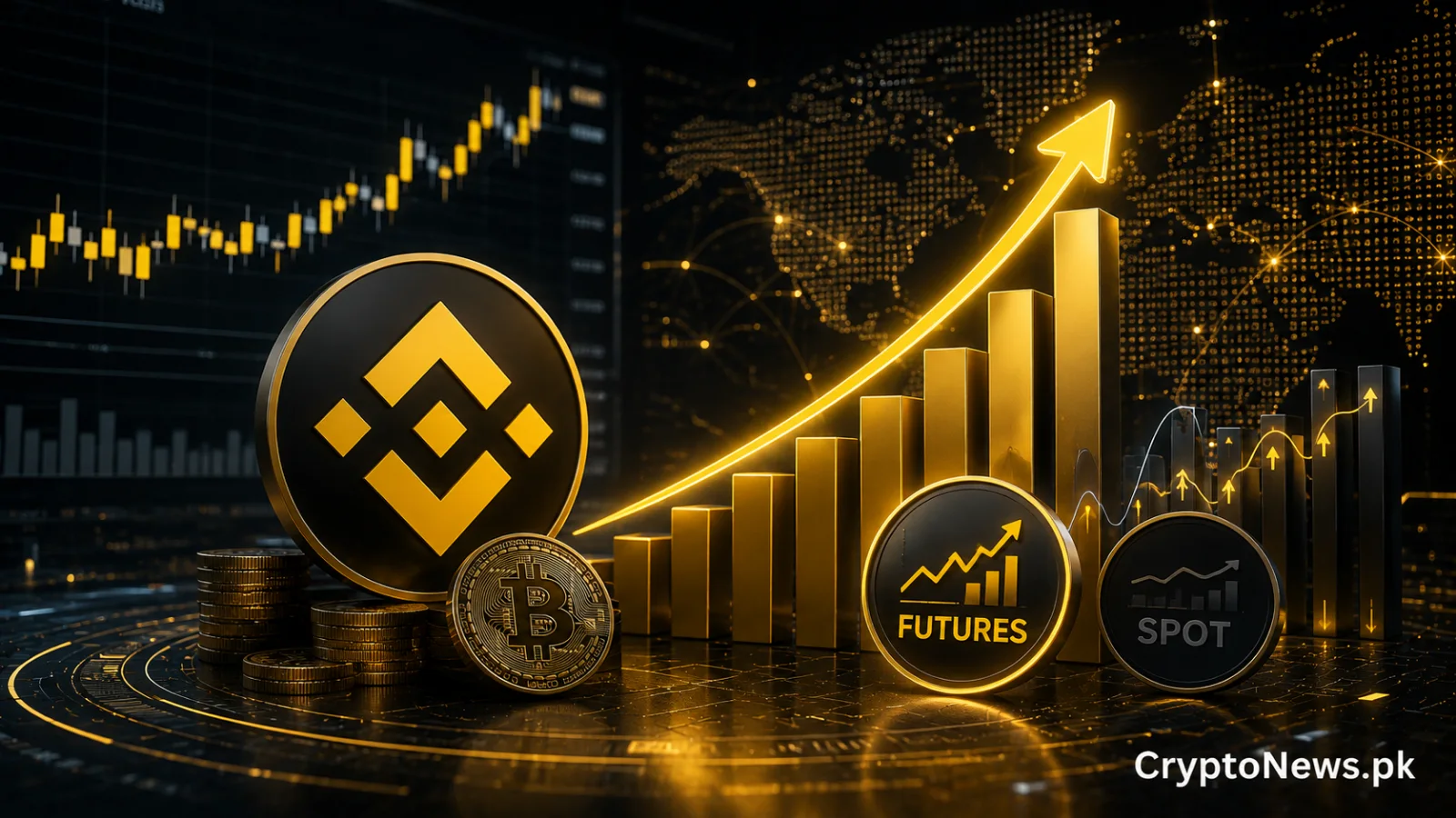 Binance پر اسپاٹ ٹریڈنگ سے قبل بٹ کوائن فیوچرز میں اضافہ، جو ریکارڈ ڈیریویٹوز والیوم اور مارکیٹ کے اتار چڑھاؤ کو ظاہر کرتا ہے۔