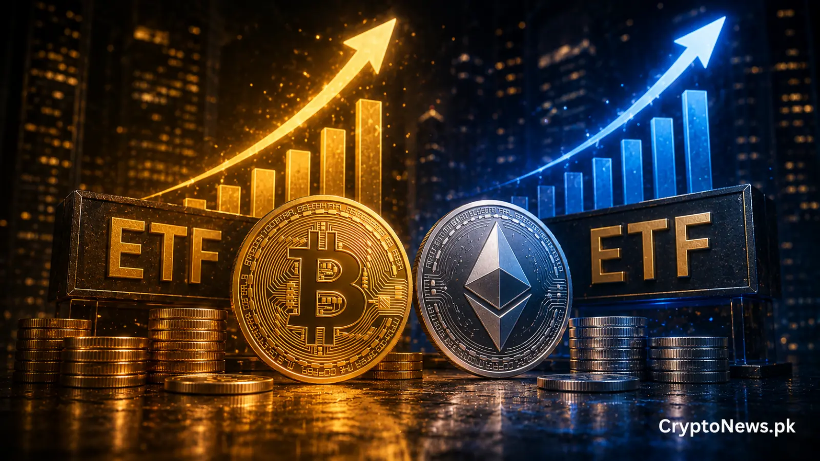 Bitcoin and Ethereum ETFs record significant inflows as institutional crypto market momentum strengthens.