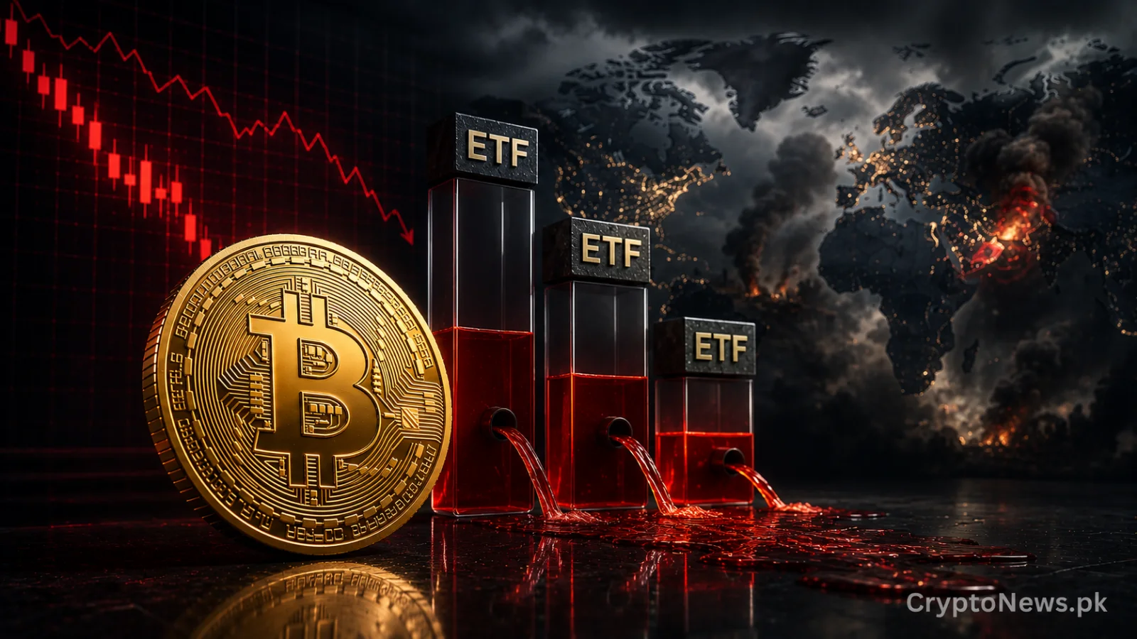 عالمی جغرافیائی سیاسی غیر یقینی صورتحال کے درمیان بٹ کوائن ETFs سے 465 ملین ڈالر کا انخلاء