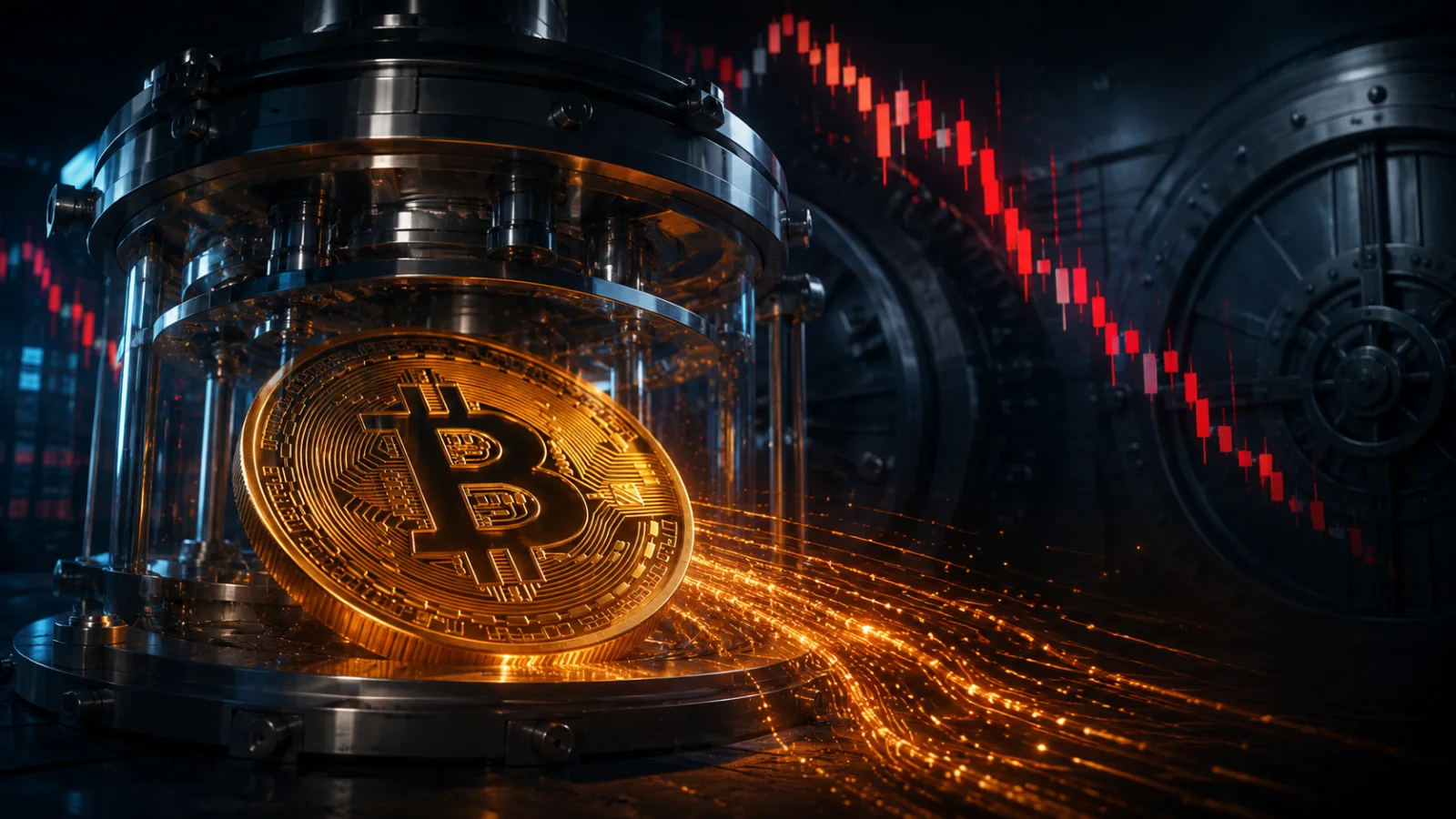 Bitcoin under institutional pressure as funds flow out of US spot ETFs amid a declining market.
