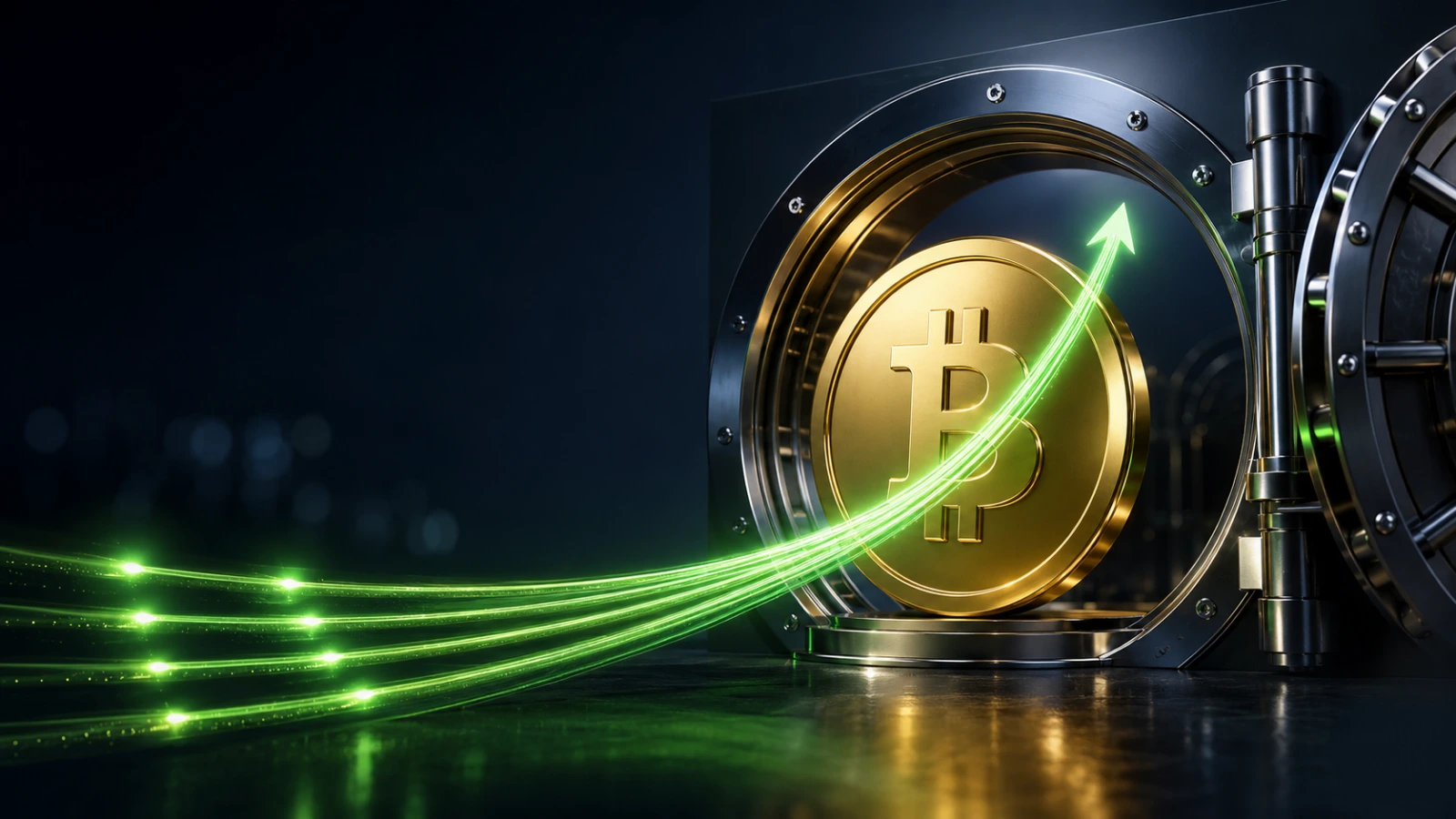 Gold Bitcoin secured in an institutional vault as renewed ETF inflows build market momentum.