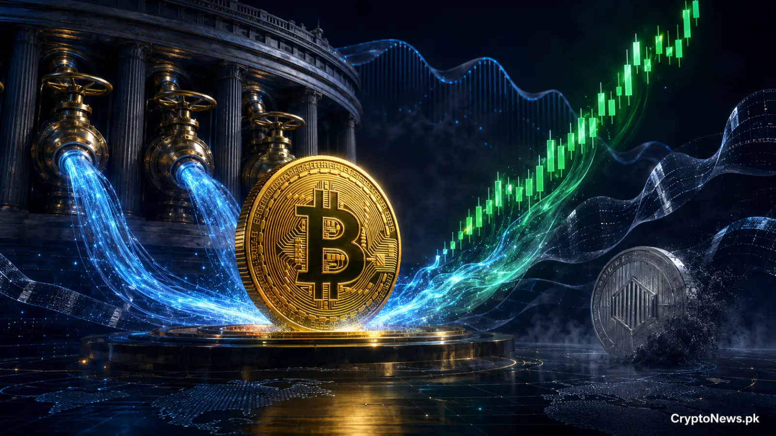 Central-bank liquidity flows toward Bitcoin as a weakening fiat currency and rising market chart shape its outlook.