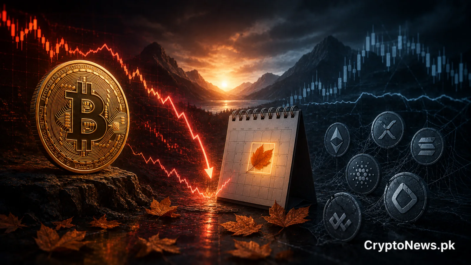 Bitcoin market outlook showing a potential October price bottom while major altcoins remain stagnant.