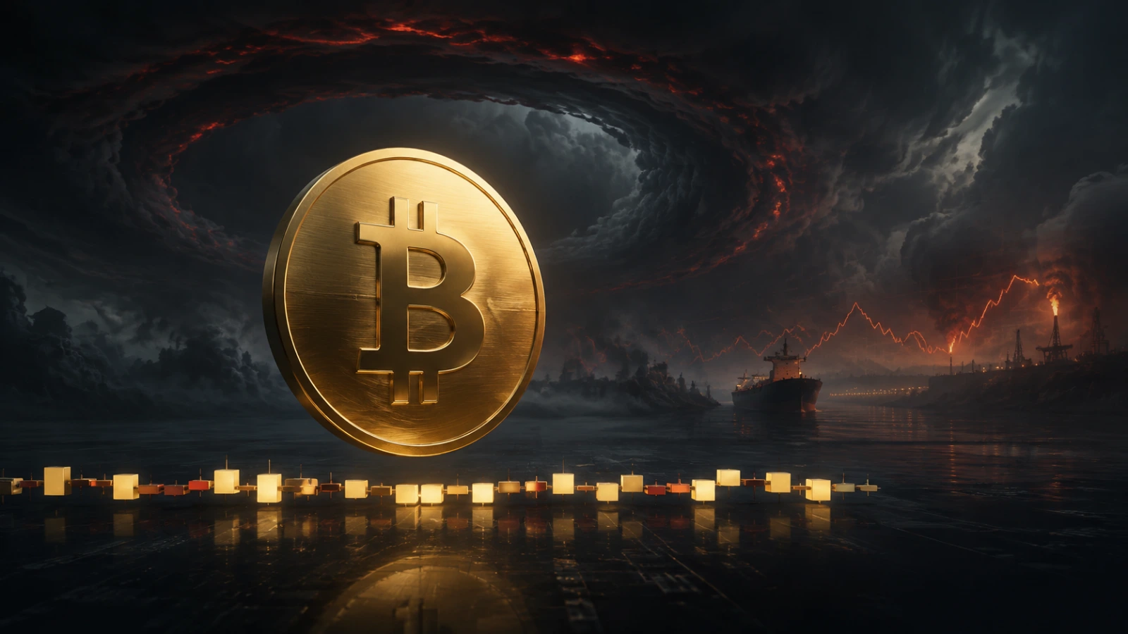Bitcoin remains trapped in sideways trading as geopolitical tensions and oil-market risks intensify.