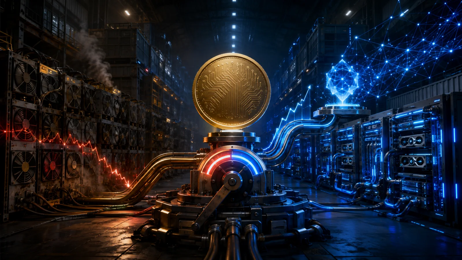 Bitcoin mining infrastructure redirects power toward AI computing as profitability pressures rise.