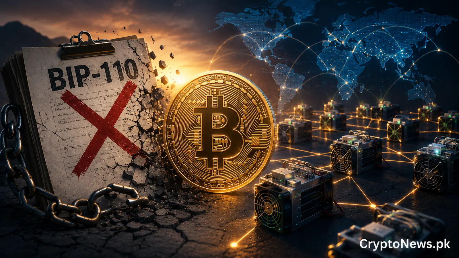 وکندریت عالمی نیٹ ورک سے منسلک بٹ کوائن مائننگ رگز اور مسترد شدہ BIP-110 تجویز جو مائنرز کی آزادی اور بٹ کوائن فورک کے خلاف مزاحمت کو ظاہر کرتی ہے