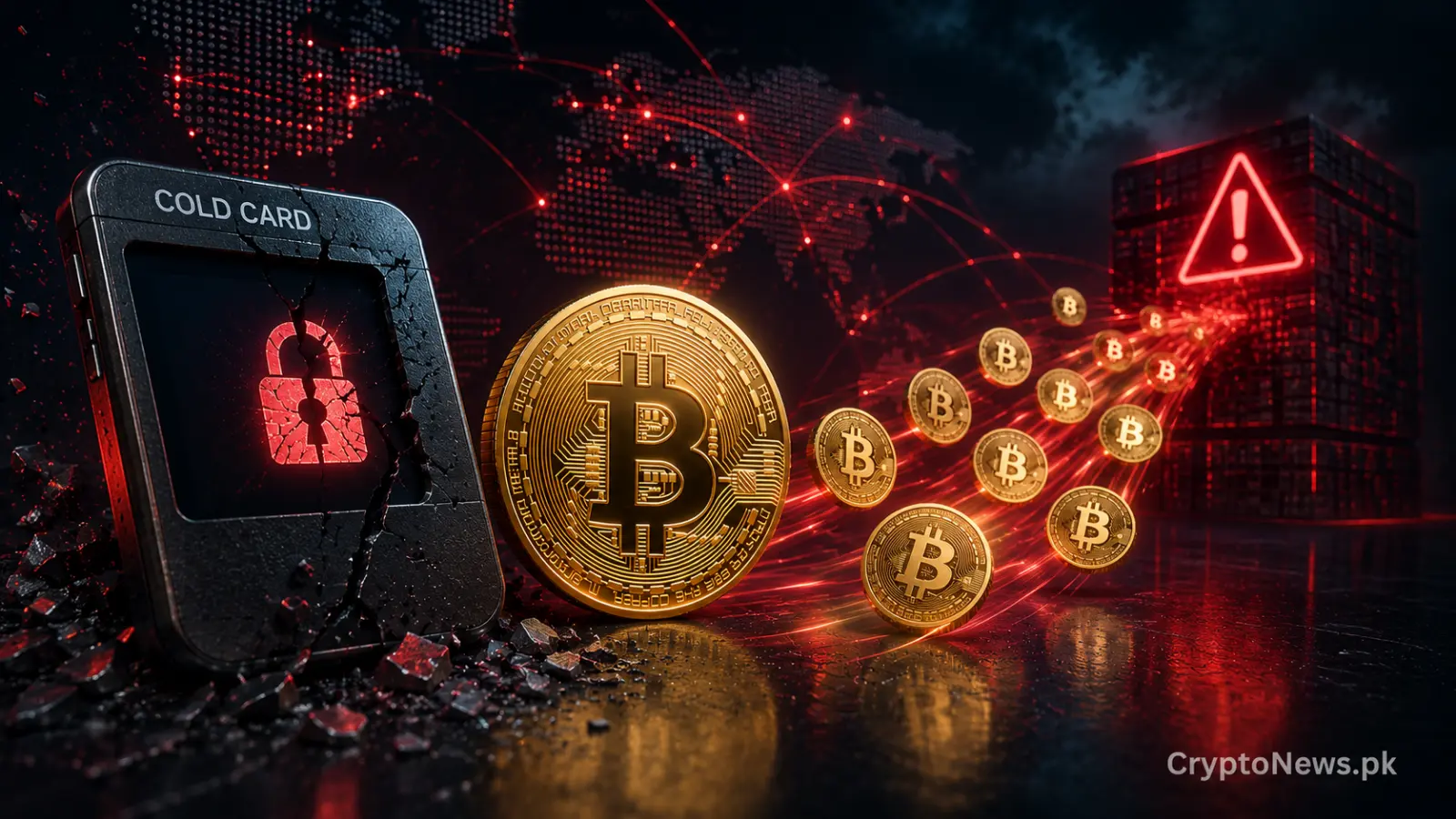 Fragmented Bitcoin transfers moving away from a compromised hardware wallet amid urgent security warnings.