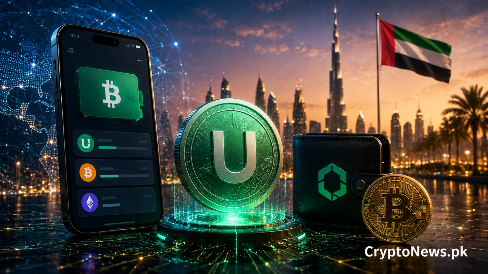 UAE-backed USDU stablecoin integrated into a self-custodial crypto wallet, highlighting regulated digital payments and cross-border adoption.