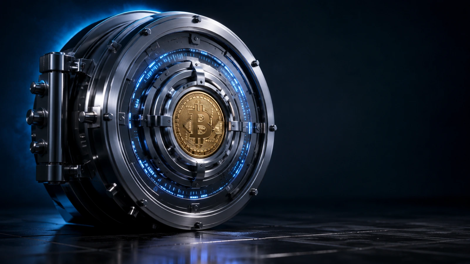 Bitcoin secured inside an institutional vault representing BitGo’s NYDIG trading acquisition.