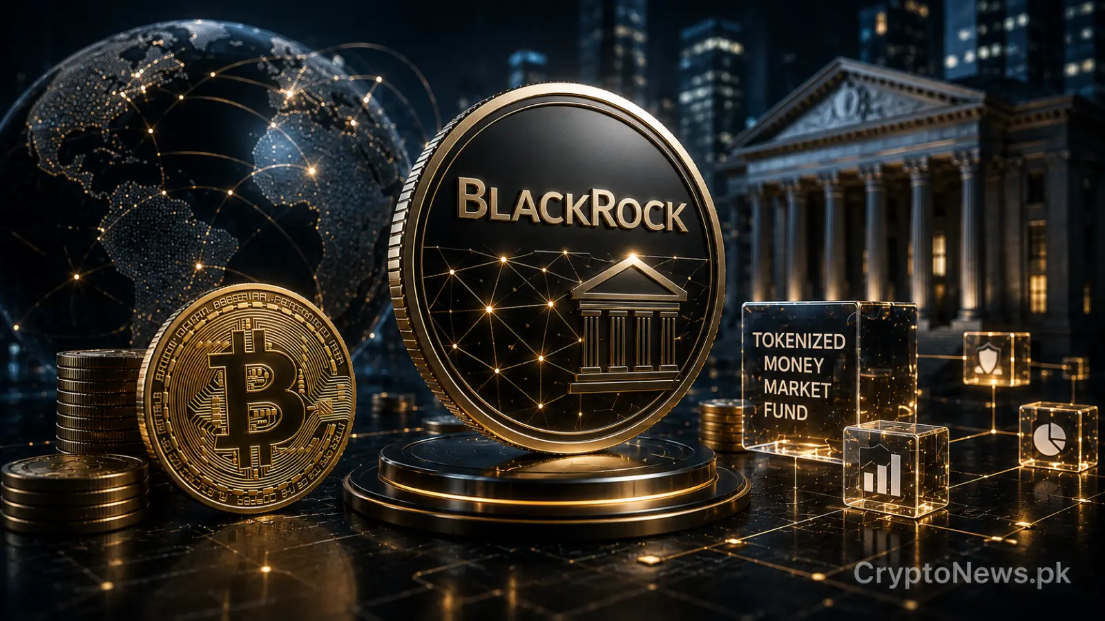 BlackRock tokenized money market fund connecting Ethereum and Solana for institutional stablecoin reserves.