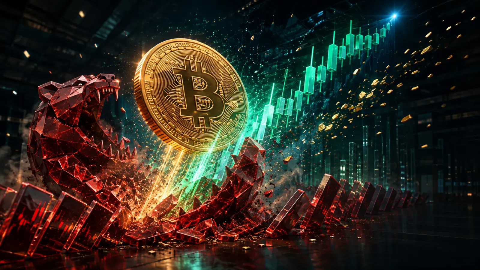 Bitcoin breaks through a red bear trap as cascading short liquidations fuel a powerful market rally.