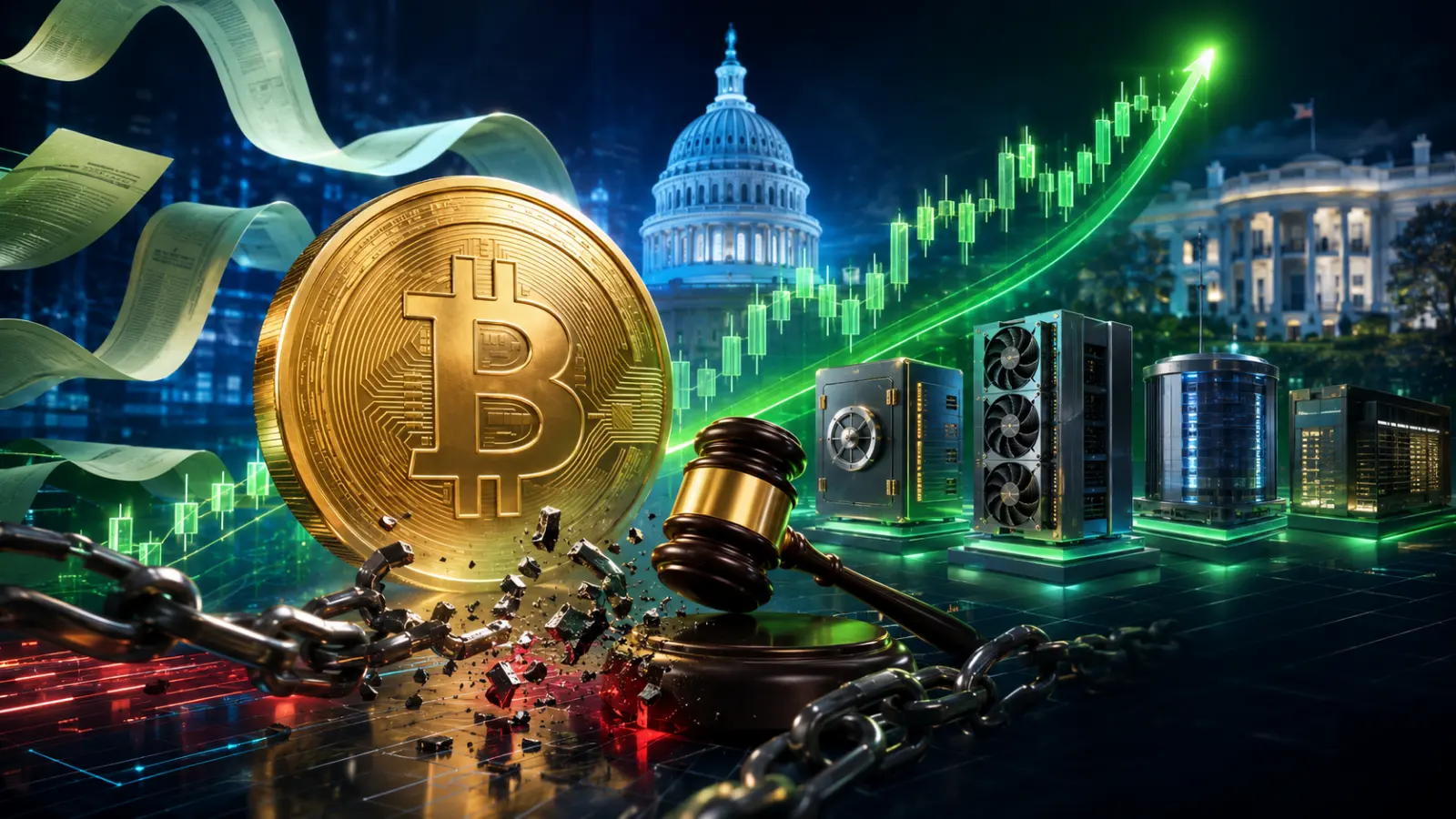 Bitcoin and crypto stocks rally as a broken regulatory chain signals progress toward clearer U.S. rules.