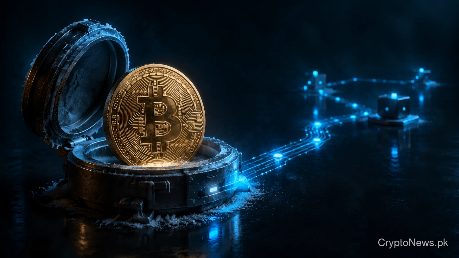 Dormant Bitcoin awakens from frozen cold storage and moves across an on-chain network.