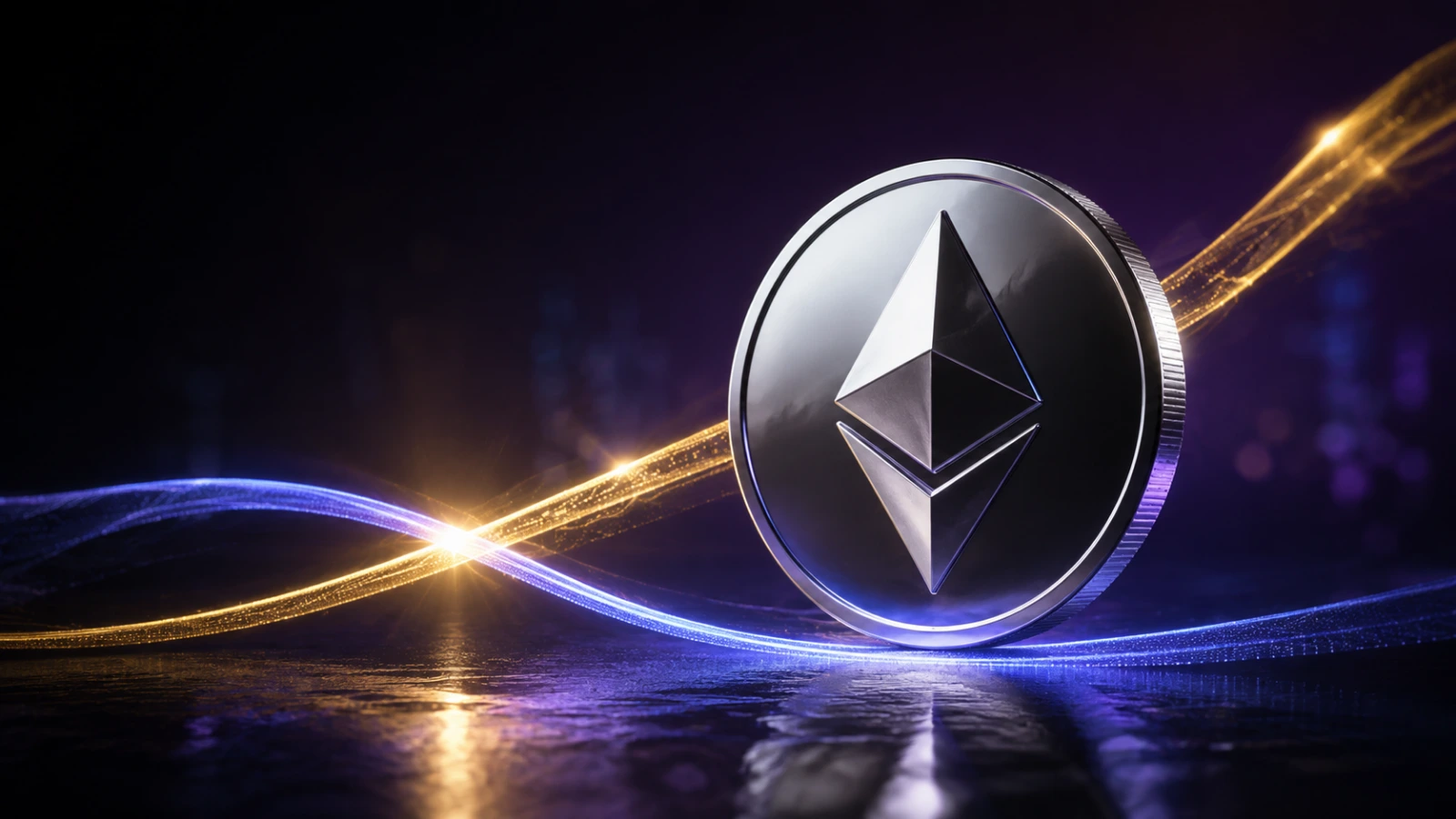 Bitcoin کے مقابلے میں مضبوط مومینٹم ظاہر کرنے والے سنہری کراس سگنل کے ساتھ چاندی کا Ethereum ٹوکن