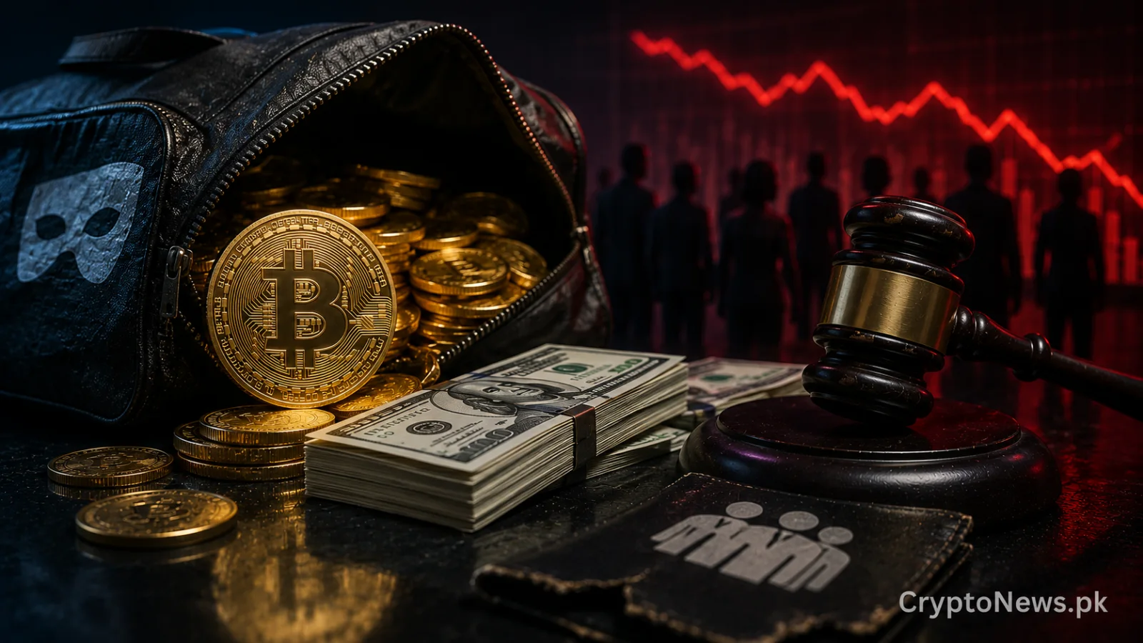 NFT fraud concept showing investor funds diverted from a Web3 treasury, symbolizing allegations against the Few and Far founder.