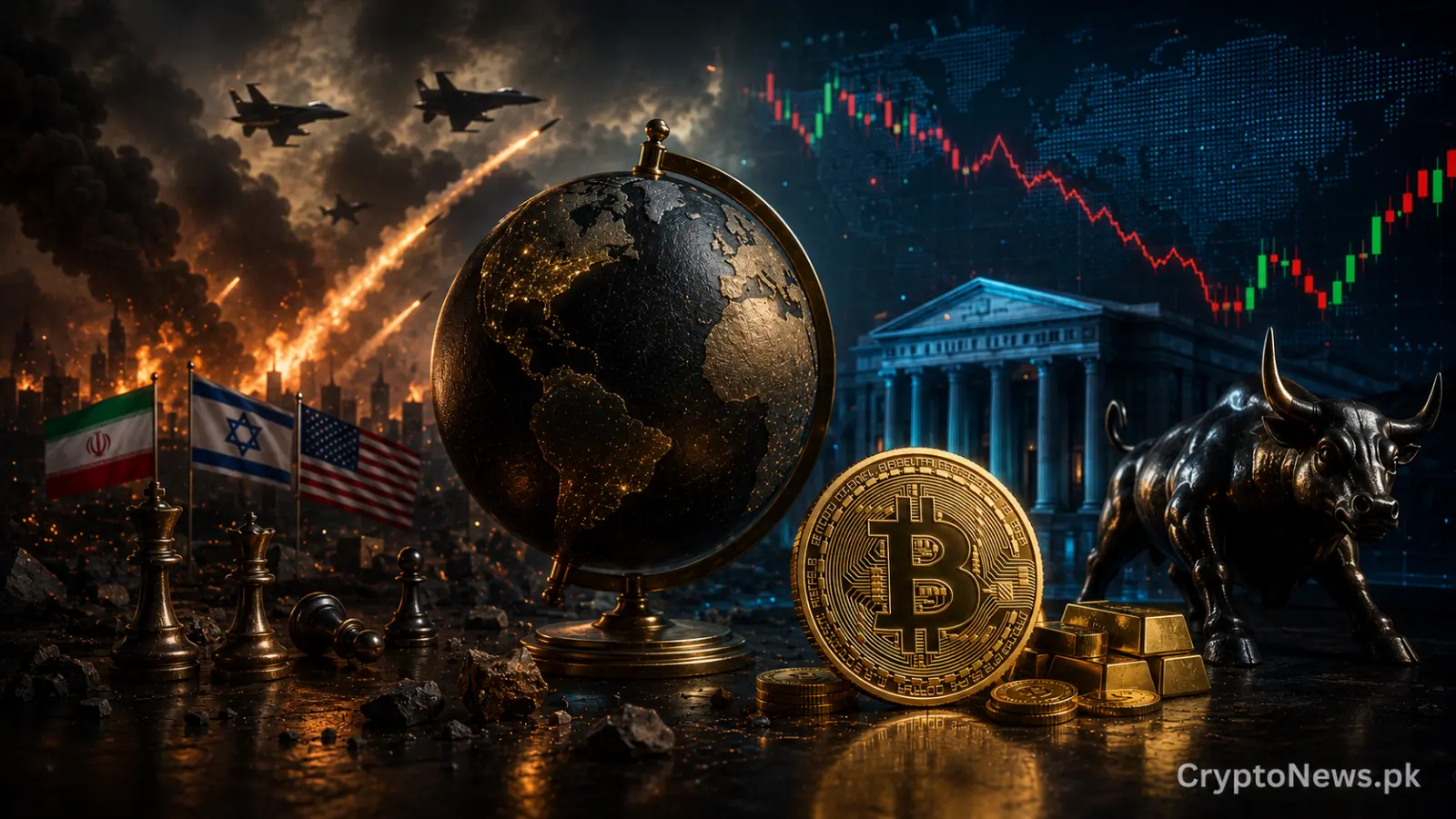 Global markets, Bitcoin and safe-haven assets reacting to escalating geopolitical tensions in the Middle East.
