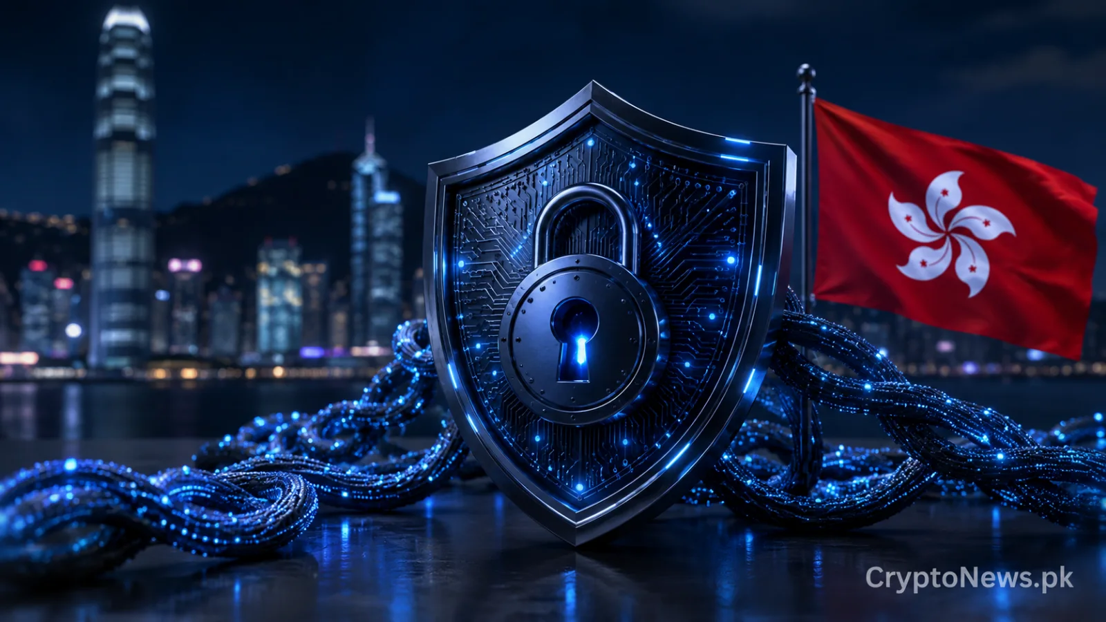 Quantum-resistant digital shield protecting Hong Kong banking infrastructure and tokenized finance.