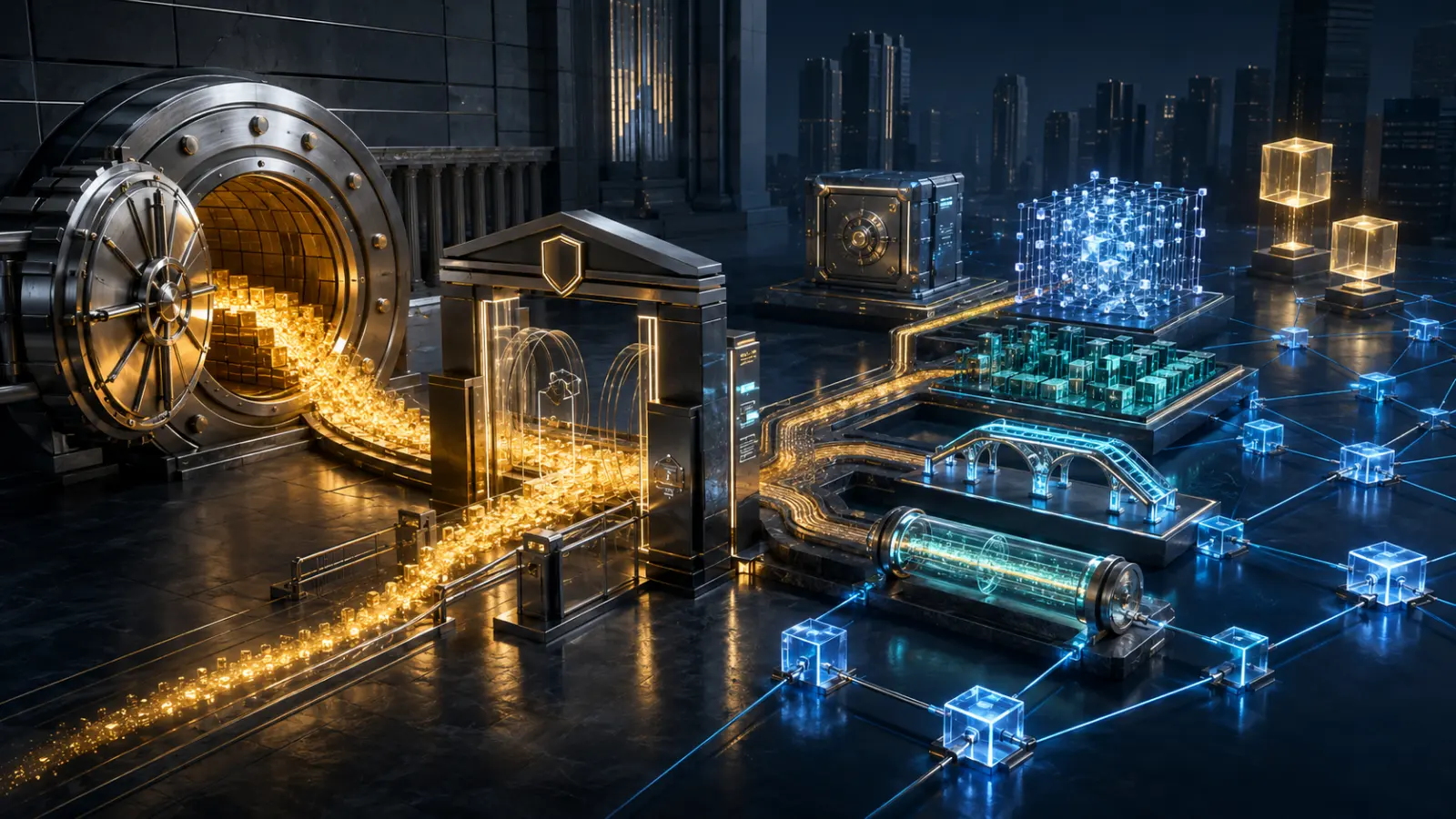 Institutional capital flows into regulated crypto custody, trading, settlement and payment infrastructure.
