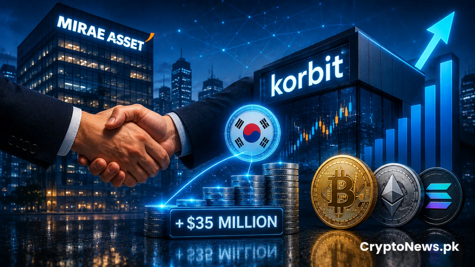 Mirae Asset strengthens South Korean crypto exchange Korbit with a $35 million investment to expand infrastructure, security, and market competitiveness.