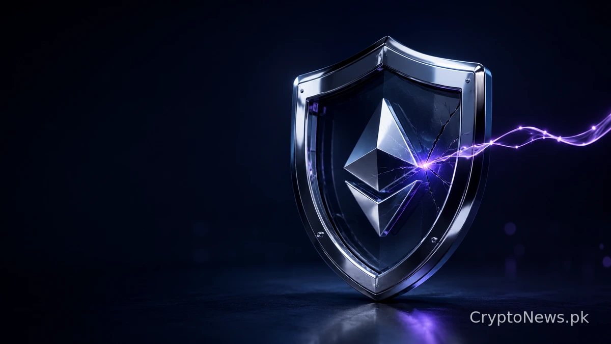 AI signal breaches a chrome Ethereum security shield, highlighting risks to smart-contract integrity.