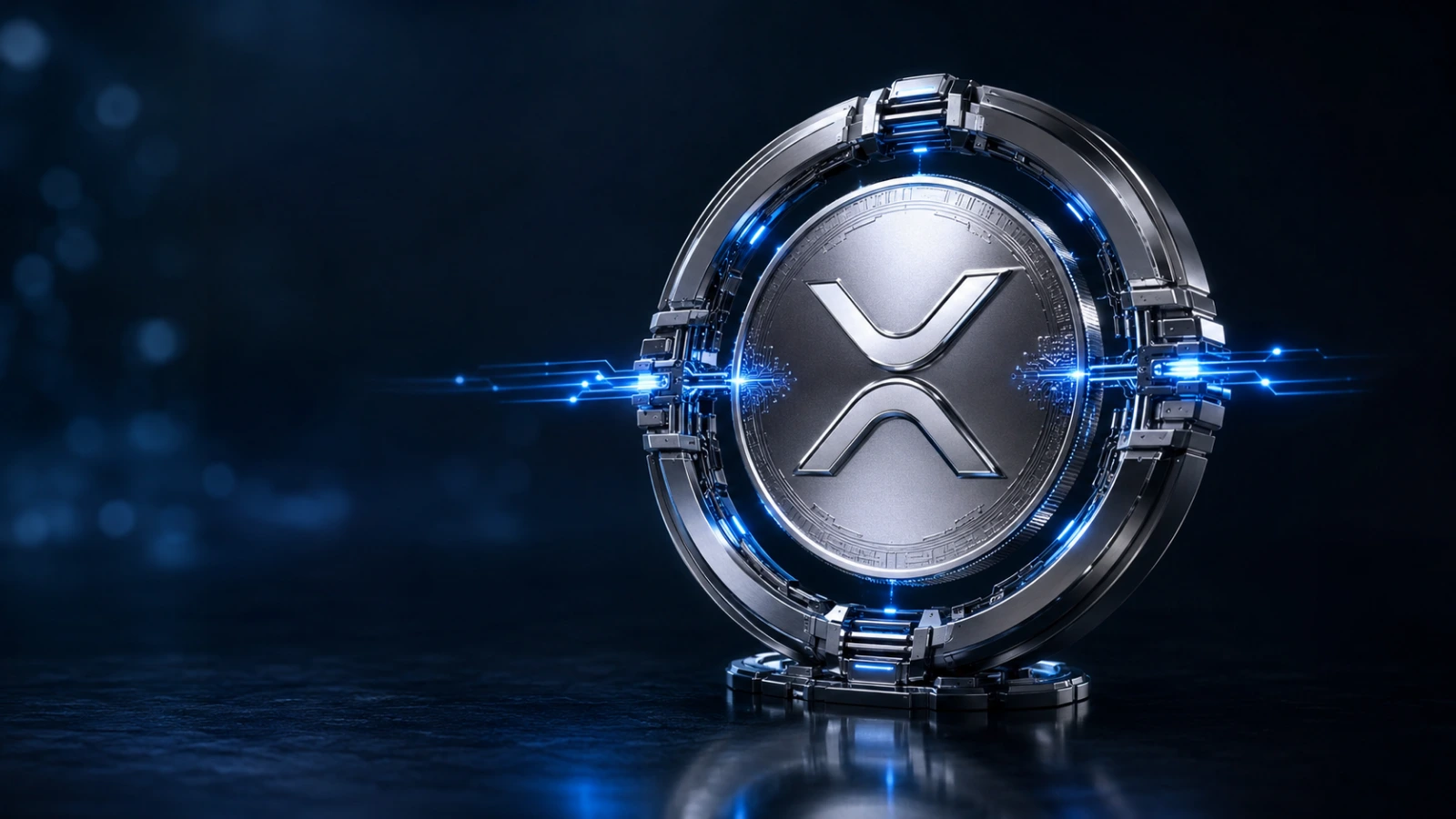 XRP لیجر پر AI ایجنٹ کی سرگرمی کو ظاہر کرنے والا ایک خودکار ٹرانزیکشن رنگ میں چاندی کا XRP ٹوکن
