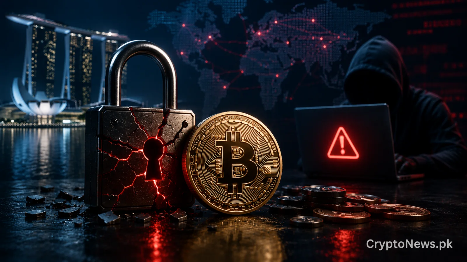 Cracked digital hot wallet leaking cryptocurrency across multiple blockchain networks after the Triple-A security breach.