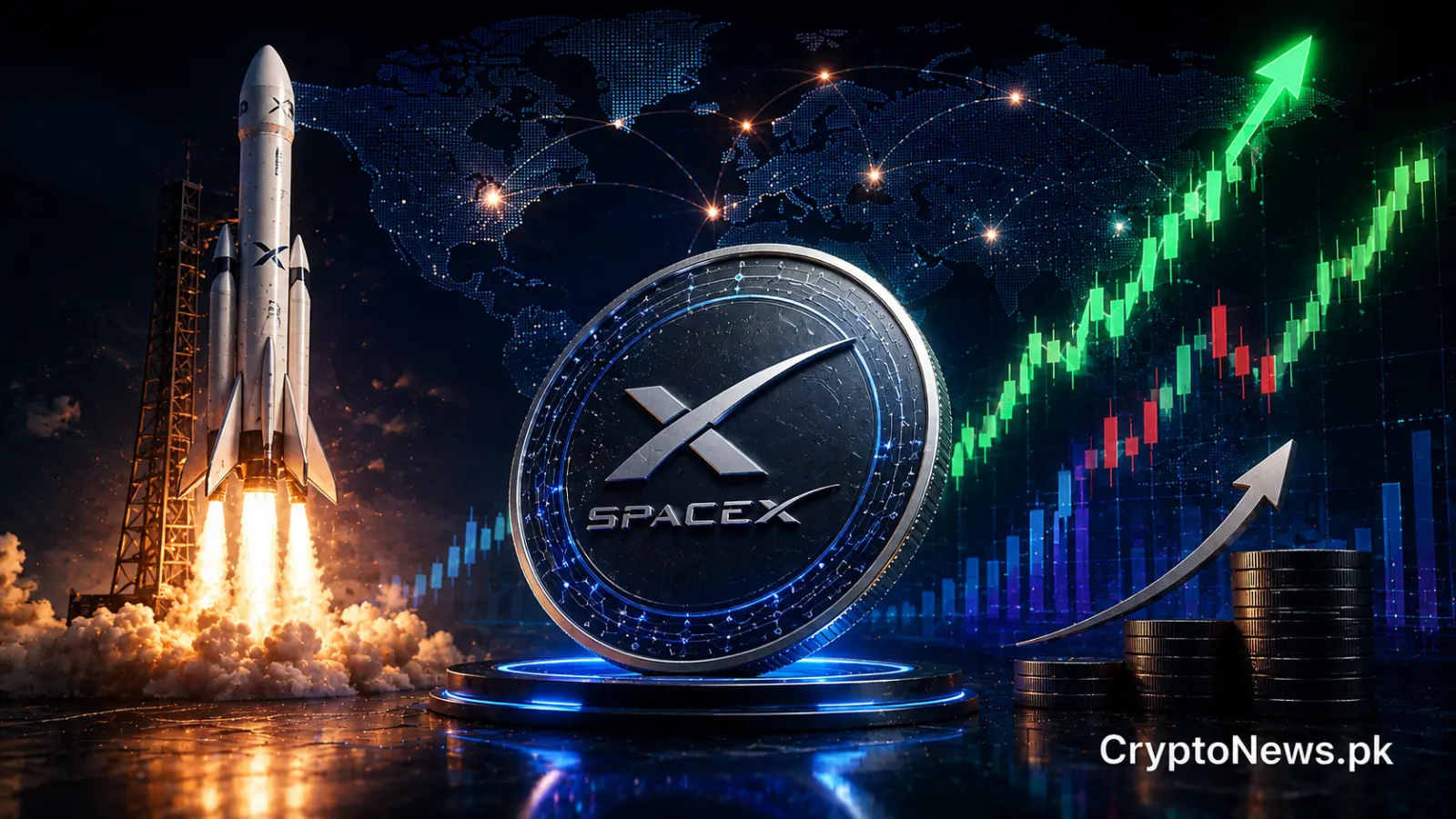 مارکیٹ کے اتار چڑھاؤ اور زیادہ ٹریڈنگ کے درمیان راکٹ لانچ اور چارٹس کے ساتھ SpaceX کے ٹوکنائزڈ شیئرز میں تیزی
