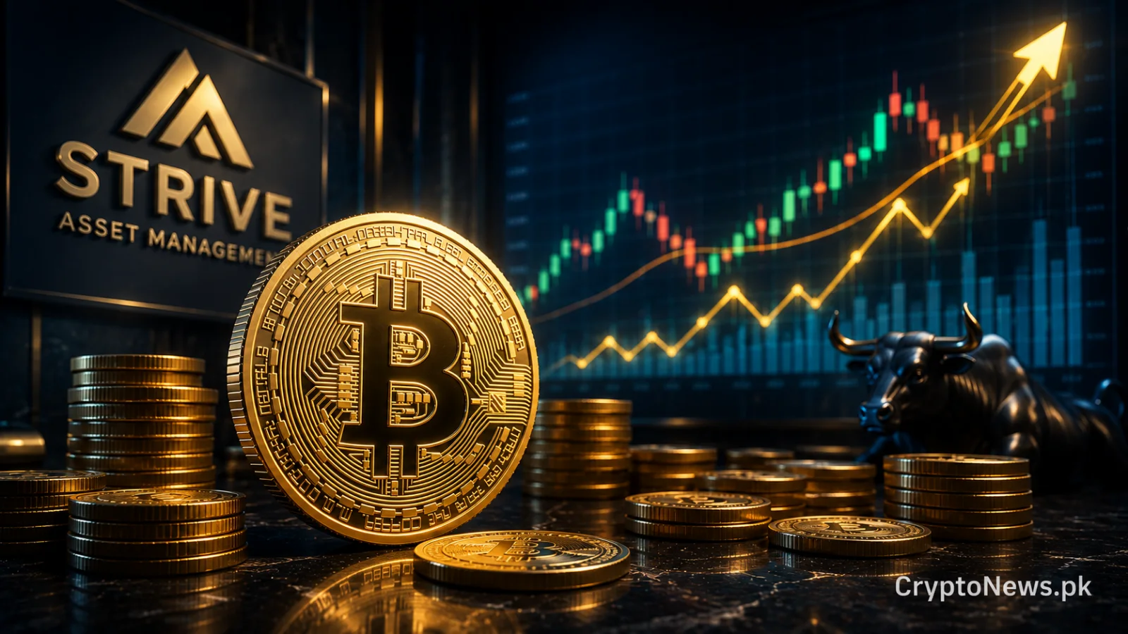 Institutional Bitcoin accumulation represented by a gold coin entering a secure portfolio vault during volatile July markets.