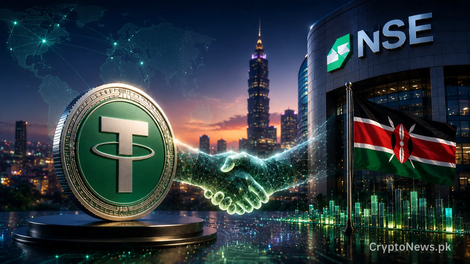 Tether stablecoin links with the Nairobi Securities Exchange to support tokenized real-world assets and blockchain settlement in Kenya.
