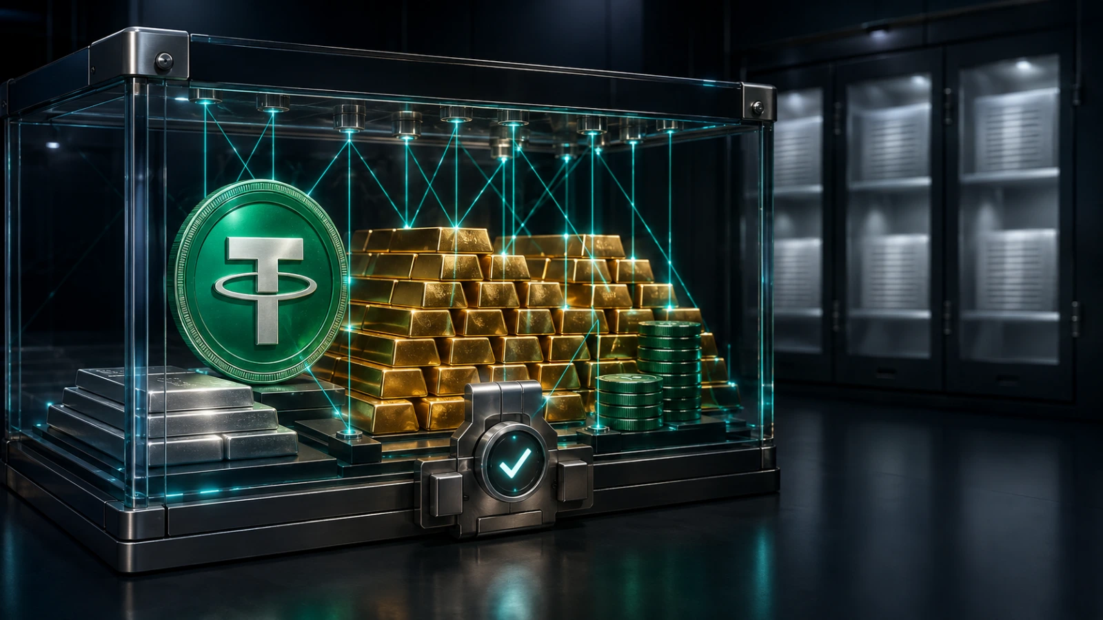 ether’s USDT reserves and gold holdings secured inside a verified audit chamber following KPMG’s clean 2025 opinion.