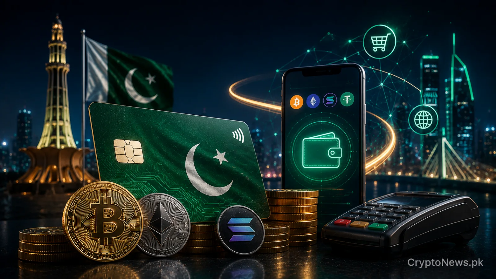 پاکستان میں ڈیجیٹل اثاثوں کی ادائیگیوں کی نمائندگی کرنے والا کرپٹو ڈیبٹ کارڈ، بٹ کوائن اور موبائل والیٹ