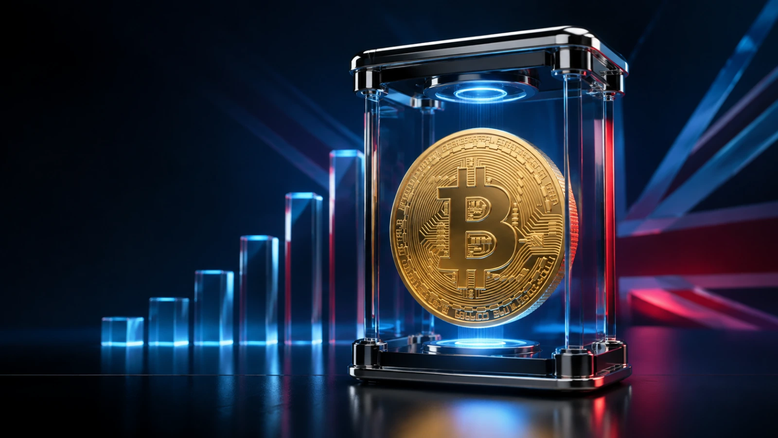 Golden Bitcoin under a UK tax-data scanner as high-value crypto gains surge.