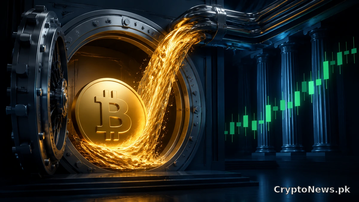 Institutional capital pours into a Bitcoin custody vault as U.S. spot ETFs record a major single-day inflow.