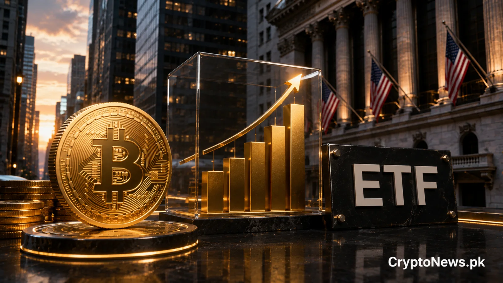 Bitcoin ETF exposure on Wall Street illustrating Jane Street’s nearly $1 billion institutional holdings.