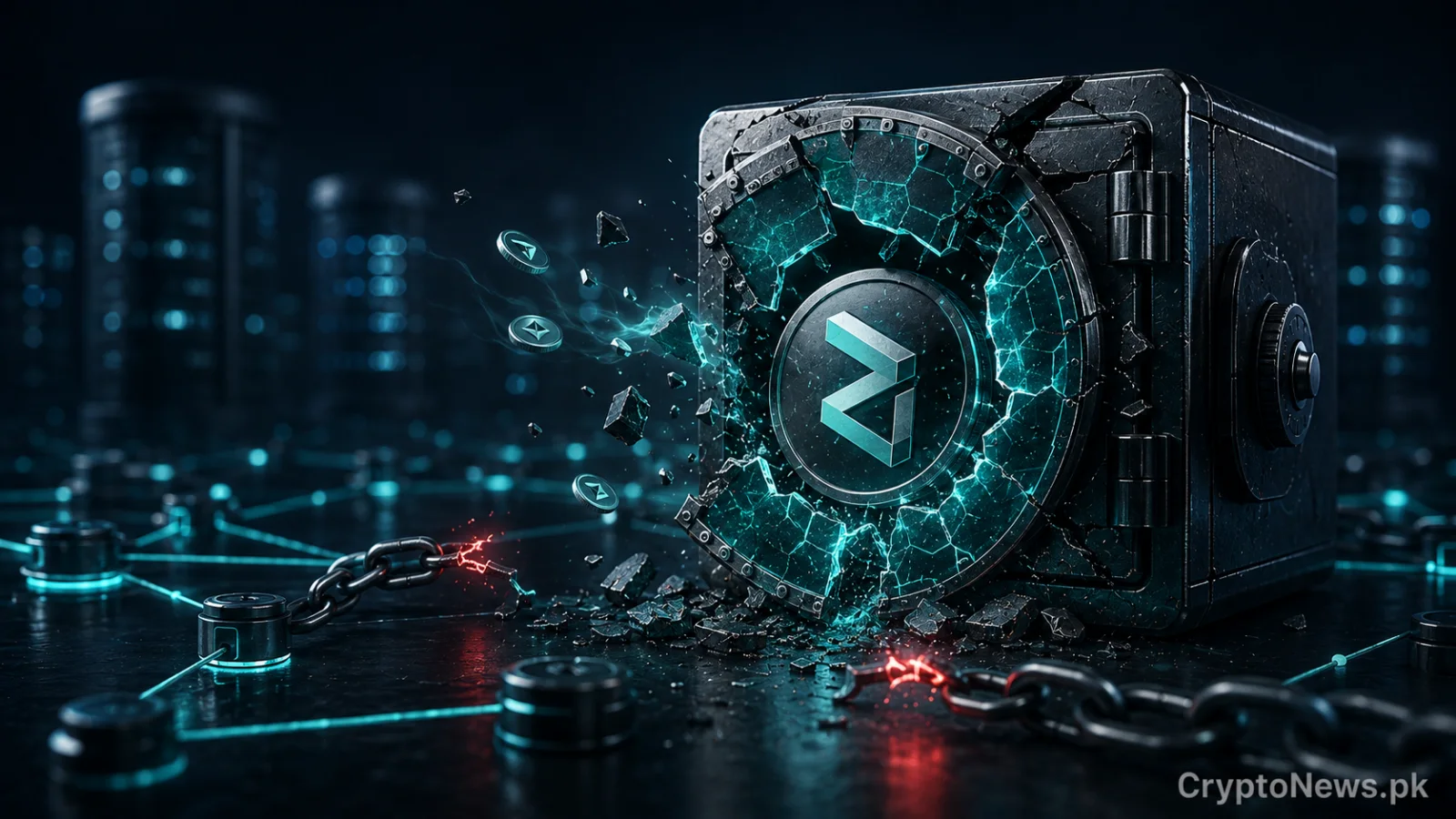 Cracked Zilliqa cold wallet following a security breach and emergency exchange halt.